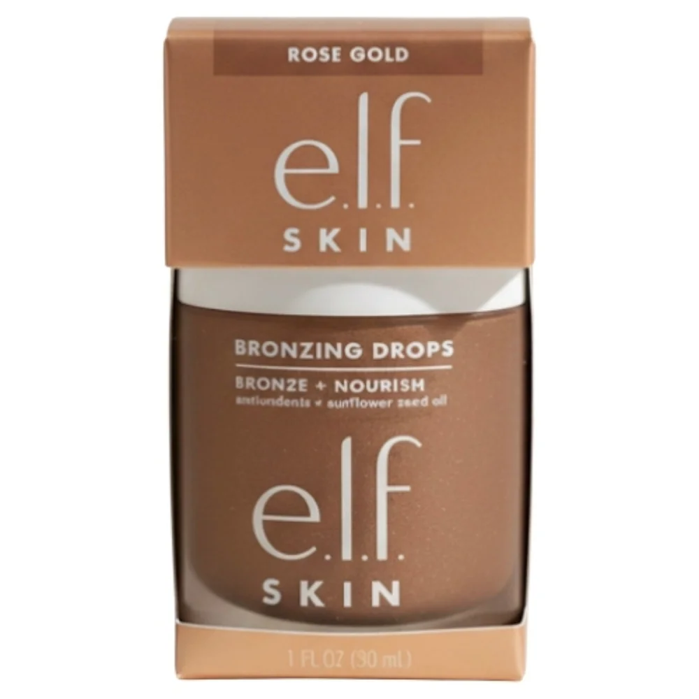 e.l.f. Skin Bronzing Drops Rose Gold Tinted Serum 1oz Fair Medium NIB